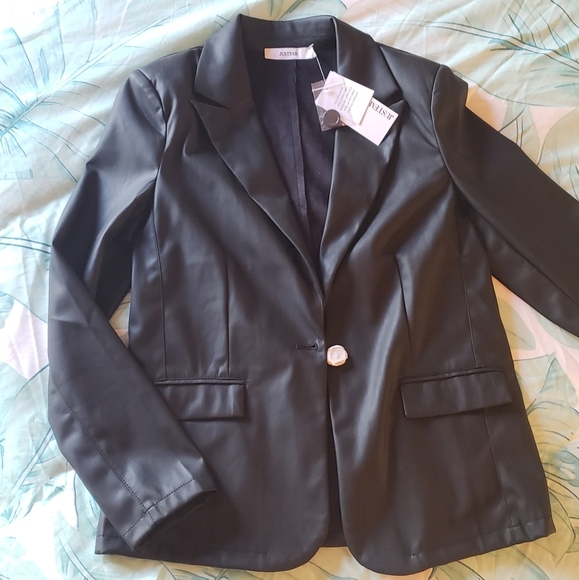 Faux leather BLAZER soft and comfy - Picture 8 of 8